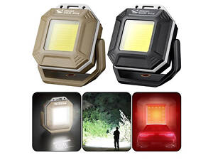 Фонарь для кемпинга PL-411 COB белый красный жёлтый type-c индикатор