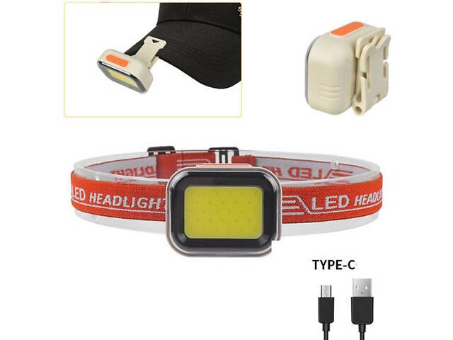 Фонарь на голову для рыбалки CY-2027-B-COB(white+red), Налобная лампа, LG-181 Налобный прожектор - Фото 2