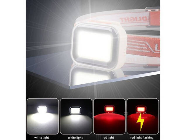 Фонарь на голову для рыбалки CY-2027-B-COB(white+red), Налобная лампа, LG-181 Налобный прожектор - Фото 5
