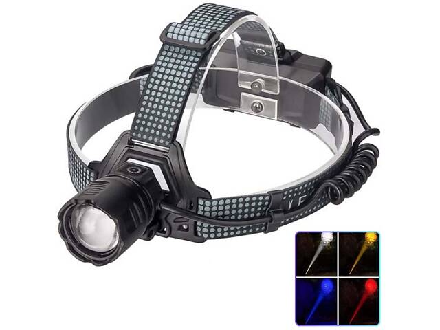 Ліхтар налобний 8505 WHITE LASER LED PM10-4TG (White+Yellow+Blue+Red) 2x18650 - Фото 3