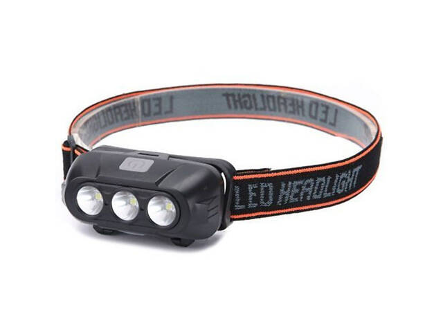Ліхтар налобний акумуляторний KX-214-3LED, потужний світлодіодний ліхтарик на голову водонепроникний - Фото 1