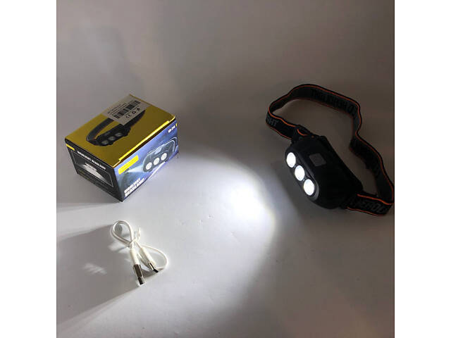 Ліхтар налобний акумуляторний KX-214-3LED, потужний світлодіодний ліхтарик на голову водонепроникний - Фото 5