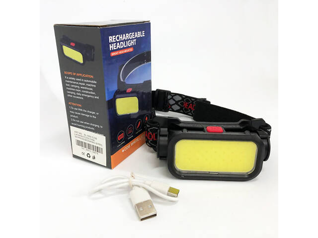 Ліхтар налобний BL-008+COB (white+red), червоне світло, водозахист, вбудований акумулятор - Фото 2