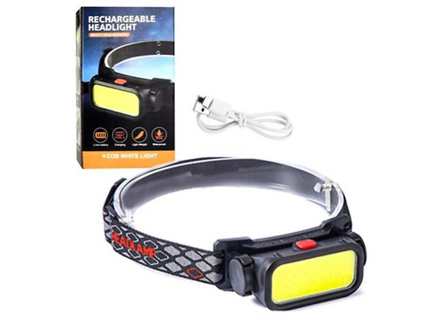 Ліхтар налобний BL-008+COB (white+red), червоне світло, водозахист, вбудований акумулятор - Фото 4