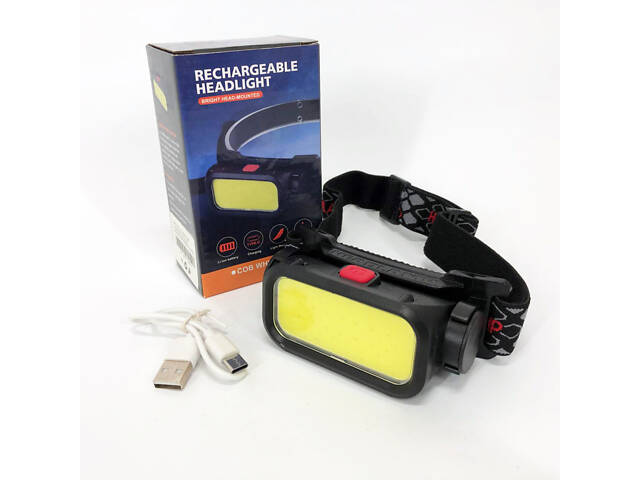 Ліхтар налобний BL-008+COB (white+red), червоне світло, водозахист, вбудований акумулятор - Фото 9