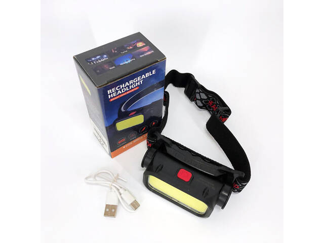 Ліхтар налобний BL-008+COB (white+red), червоне світло, водозахист, вбудований акумулятор - Фото 10