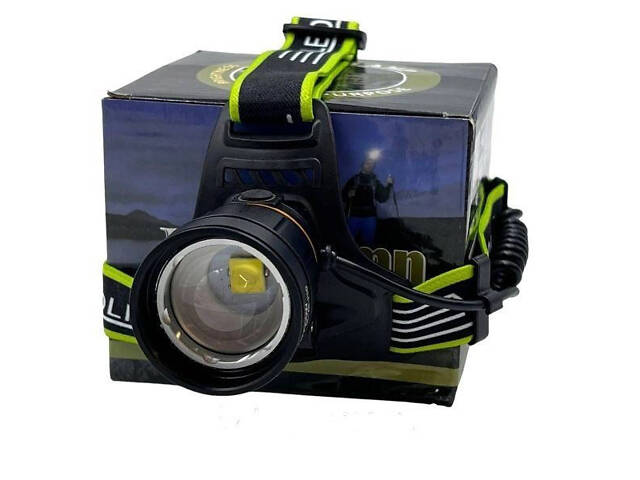 Ліхтар налобний BL-A8-P50, 2 акумулятори 18650, zoom, ЗУ microUSB, ліхтарик на голову із зарядкою - Фото 3