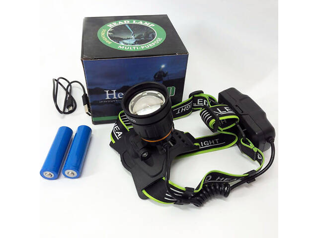 Ліхтар налобний BL-A8-P50, 2 акумулятори 18650, zoom, ЗУ microUSB, ліхтарик на голову із зарядкою - Фото 9