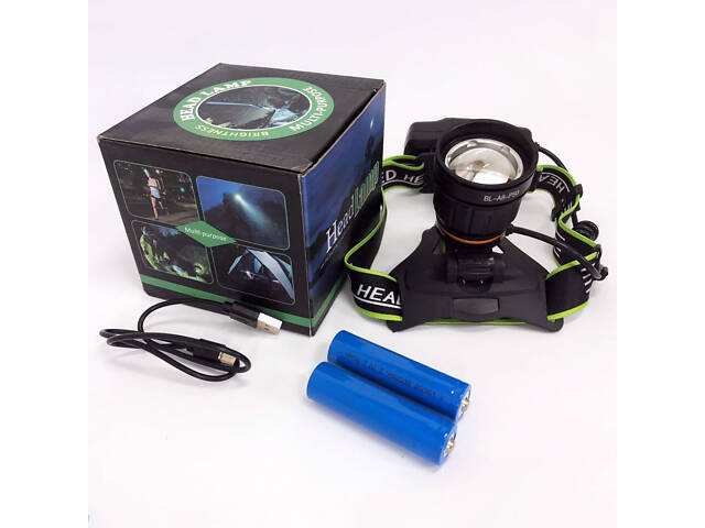 Ліхтар налобний BL-A8-P50, 2 акумулятори 18650, zoom, ЗУ microUSB, ліхтарик на голову із зарядкою - Фото 11