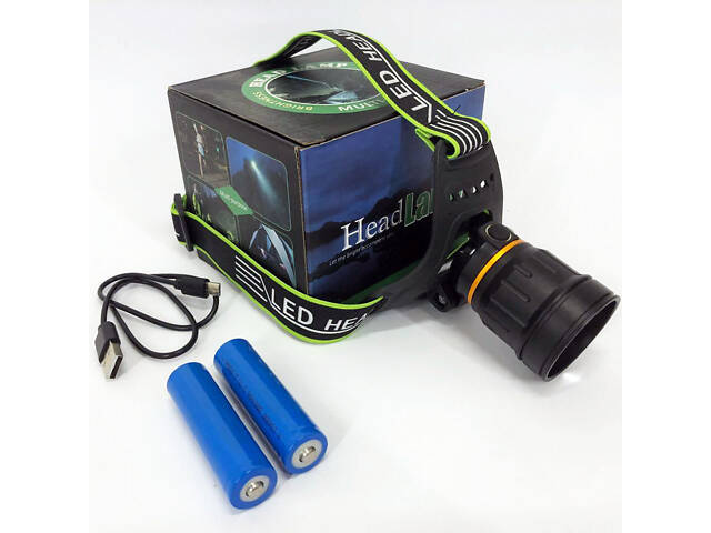 Ліхтар налобний BL-A8-P50, 2 акумулятори 18650, zoom, ЗУ microUSB, ліхтарик на голову із зарядкою - Фото 12