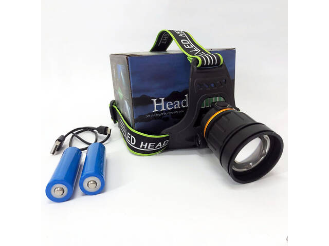 Ліхтар налобний BL-A8-P50, 2 акумулятори 18650, zoom, ЗУ microUSB, ліхтарик на голову із зарядкою - Фото 13