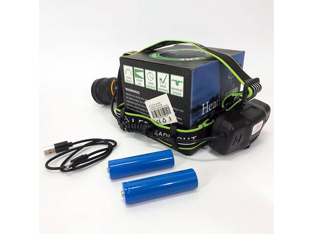 Ліхтар налобний BL-A8-P50, 2 акумулятори 18650, zoom, ЗУ microUSB, ліхтарик на голову із зарядкою - Фото 15