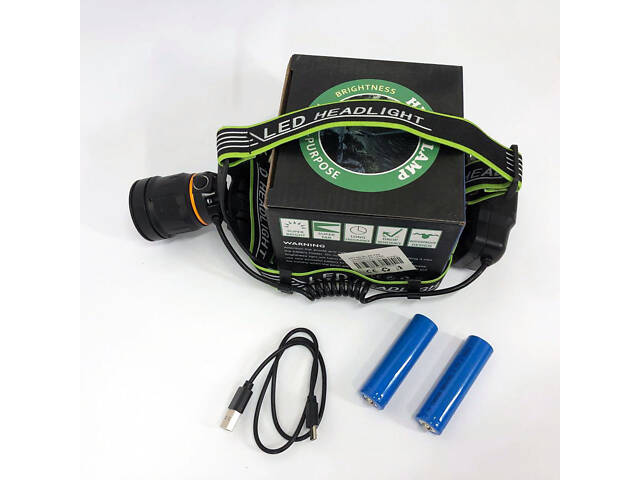 Ліхтар налобний BL-A8-P50, 2 акумулятори 18650, zoom, ЗУ microUSB, ліхтарик на голову із зарядкою - Фото 16