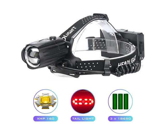 Ліхтар налобний BL-T35-P160 3x18650 - Фото 1
