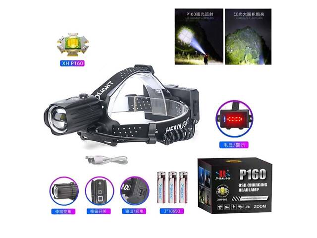 Ліхтар налобний BL-T35-P160 3x18650 - Фото 3