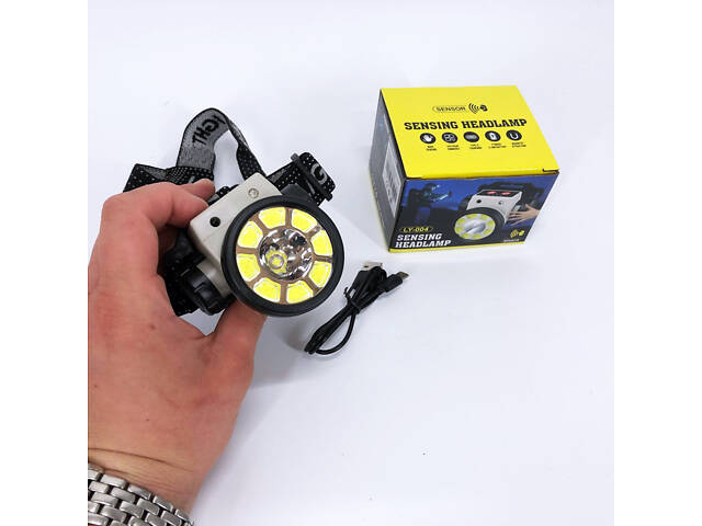 Ліхтар налобний PLD-LY004-XPE+COB, ліхтарик на голову для роботи, потужний світлодіодний ліхтарик на голову - Фото 7