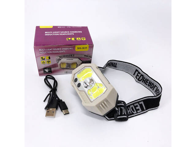 Ліхтар налобний SH-S31-XPE+COB(white+red), Ліхтар акумуляторний для риболовлі, Ліхтар для рятувальників - Фото 6