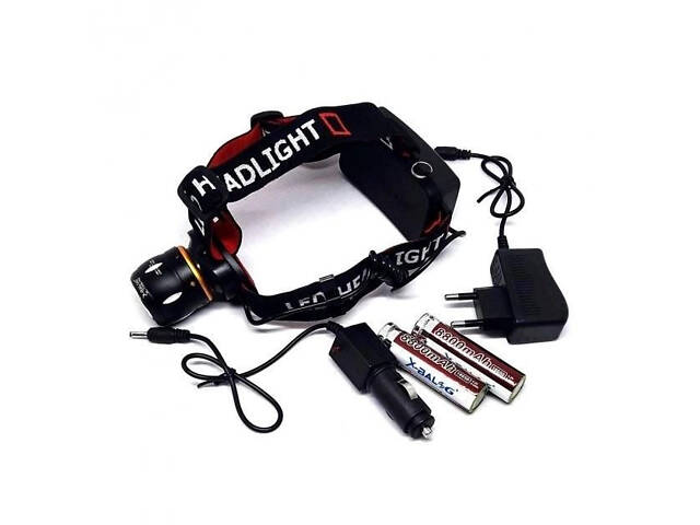 Ліхтар налобний світлодіодний водонепроникний з 2 акумуляторами Bailong BL-T06B-P90, головний ліхтарик - Фото 2