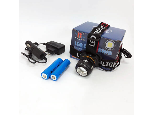 Ліхтар налобний світлодіодний водонепроникний з 2 акумуляторами Bailong BL-T06B-P90, головний ліхтарик - Фото 9