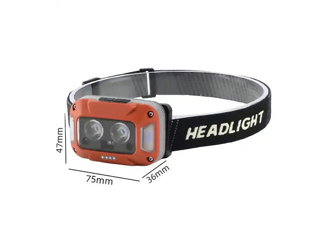 Ліхтар налобний WH-0218-XPG(white+yellow)+SMD(red), Налобний ліхтар для туризму риболовлі та полювання - Фото 4