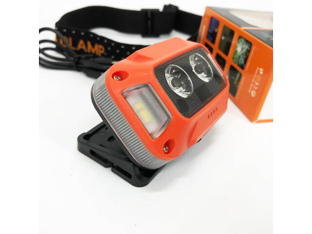Ліхтар налобний WH-0218-XPG(white+yellow)+SMD(red), Налобний ліхтар для туризму риболовлі та полювання - Фото 2