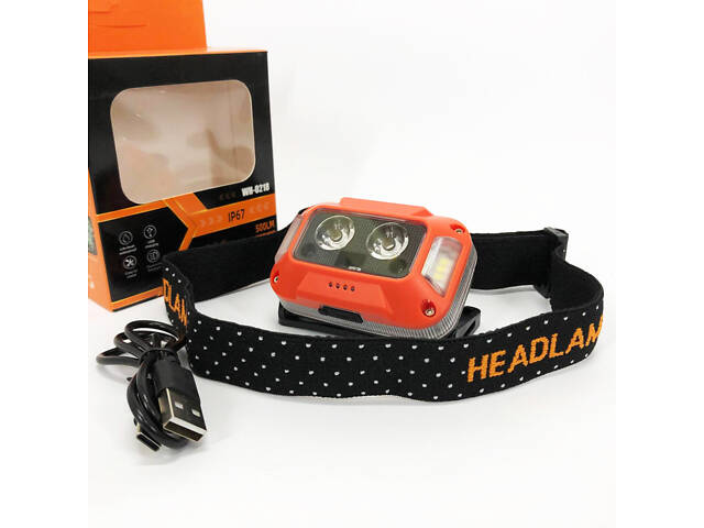 Ліхтар налобний WH-0218-XPG(white+yellow)+SMD(red), Налобний ліхтар для туризму риболовлі та полювання - Фото 8