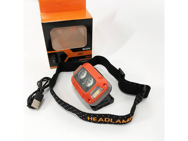 Ліхтар налобний WH-0218-XPG(white+yellow)+SMD(red), Налобний ліхтар для туризму риболовлі та полювання - Фото 9