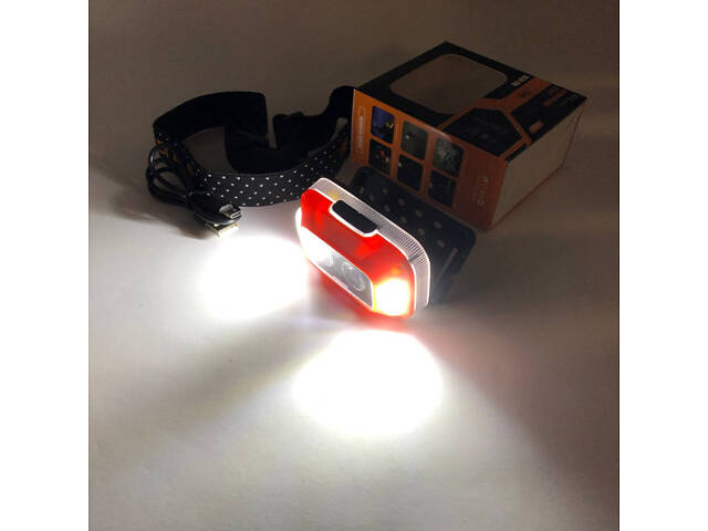 Ліхтар налобний WH-0218-XPG(white+yellow)+SMD(red), Налобний ліхтар для туризму риболовлі та полювання - Фото 16