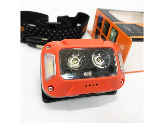 Ліхтар налобний WH-0218-XPG(white+yellow)+SMD(red), Налобний ліхтар для туризму риболовлі та полювання - Фото 18