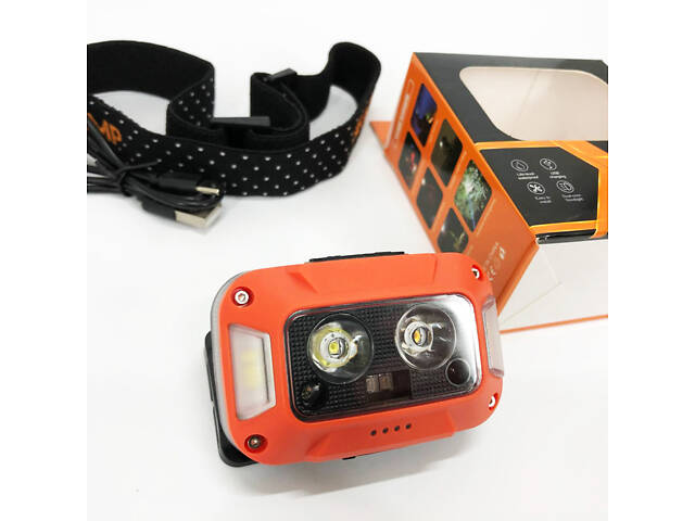 Ліхтар налобний WH-0218-XPG(white+yellow)+SMD(red), Налобний ліхтар для туризму риболовлі та полювання - Фото 19