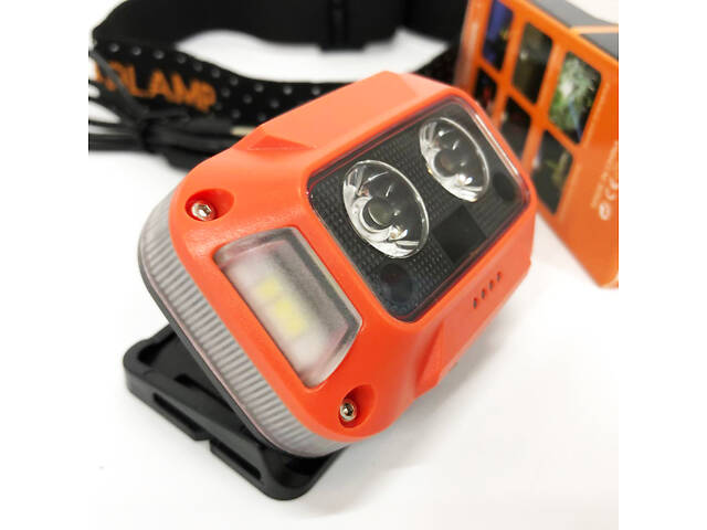 Ліхтар налобний WH-0218-XPG(white+yellow)+SMD(red), Налобний ліхтар для туризму риболовлі та полювання - Фото 20
