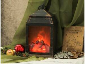 Ліхтар-нічник з ефектом живого вогню Затишок каміна