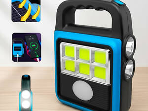 Ліхтар прожектор USB із сонячною панеллю та повербанком Solar LED light HS-8020 60 Вт водозахисту IP65