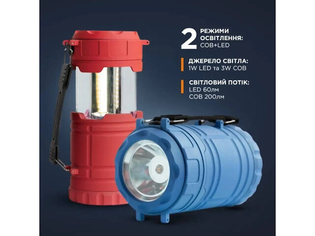 Ліхтар Quantum Nice red 1WLED + 3WCOB 3xAA (QM-FL3042) - Фото 5