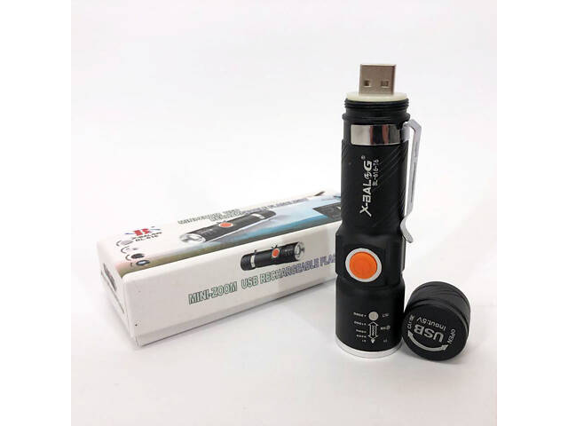 Ліхтар ручний акумуляторний тактичний X-Balog BL-616-T6 із зарядкою від павербанків із USB - Фото 2