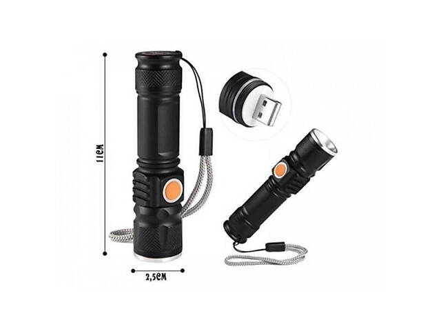 Ліхтар ручний акумуляторний тактичний X-Balog BL-616-T6 із зарядкою від павербанків із USB - Фото 5