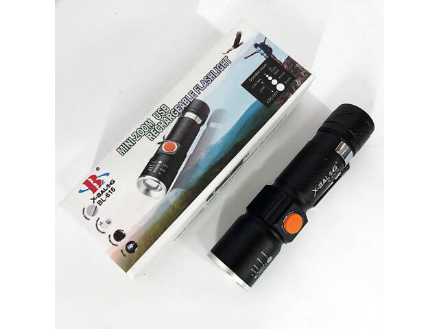 Ліхтар ручний акумуляторний тактичний X-Balog BL-616-T6 із зарядкою від павербанків із USB - Фото 15