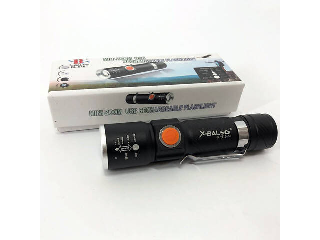 Ліхтар ручний акумуляторний тактичний X-Balog BL-616-T6 із зарядкою від павербанків із USB - Фото 16