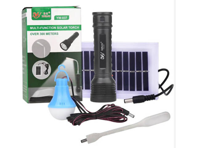 Фонарик ручной BL YW-037 +bulb+solar 8409 - Фото 1
