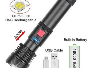 Ліхтарик світлодіодний з акумулятором X-Balog BL-X72-P90, ліхтар ручний потужний, тактовний ліхтар