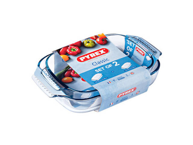 Форма для выпечки Pyrex Classic прямокутна набір 2 шт 2.6 л 1.9 л (912S967/7045) - Фото 1