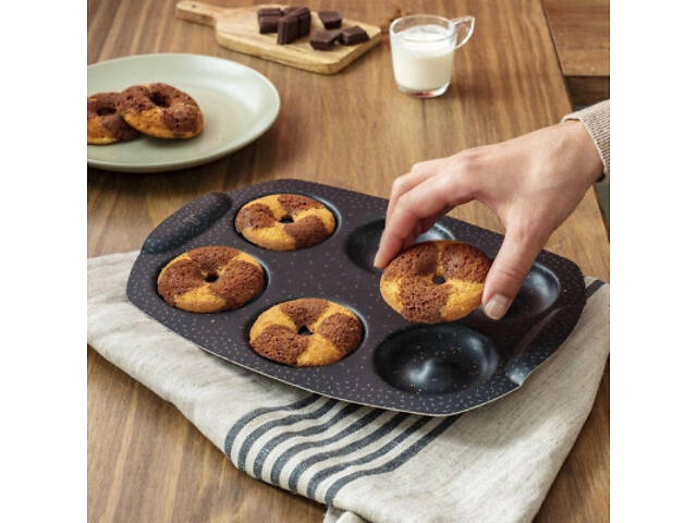 Форма для выпечки Tefal PerfectBake, 6 форм, квадратний, 21х29см, алюміній, коричневий (J5734602) - Фото 5