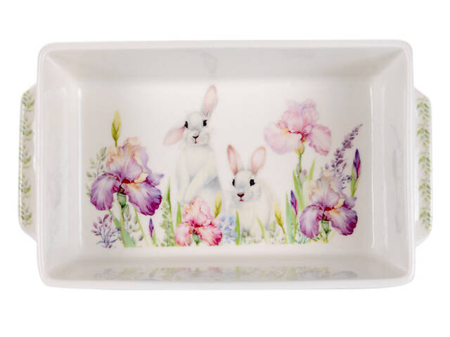 Форма для запікання 20х12х6 см Зайчики в ірисах Lefard AL117930 - Фото 1
