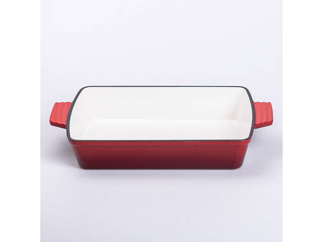 Форма для запекания чугунная 39.5х23.5х6 см форма для выпечки 3 л Красная - Фото 1