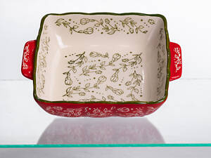 Форма для запекания Vintage 20×16.5×4 (см) квадратная с ручками Красная HM04-13
