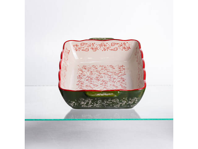 Форма для запікання Vintage 33×21×5.5 (см) прямокутна з ручками Зелена HM05-11 - Фото 4