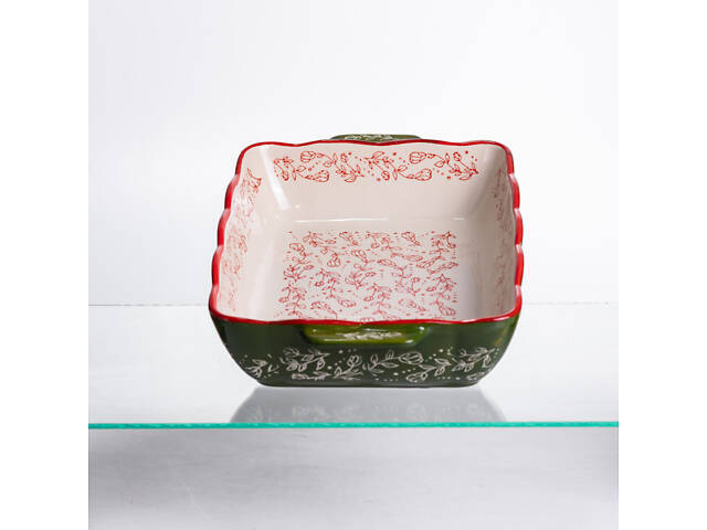 Форма для запікання Vintage 33×21×5.5 (см) прямокутна з ручками Зелена HM05-11 - Фото 5