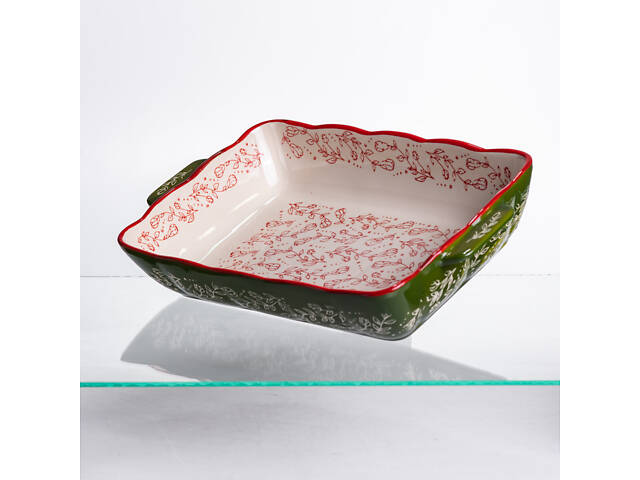 Форма для запікання Vintage 33×21×5.5 (см) прямокутна з ручками Зелена HM05-11 - Фото 6