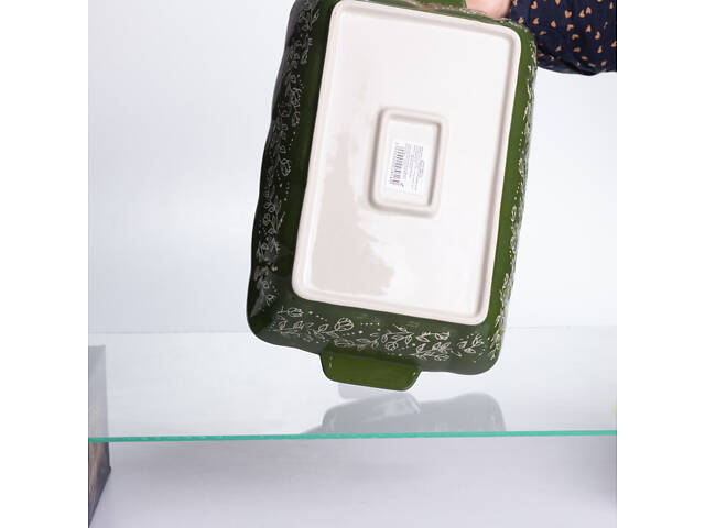 Форма для запікання Vintage 33×21×5.5 (см) прямокутна з ручками Зелена HM05-11 - Фото 7