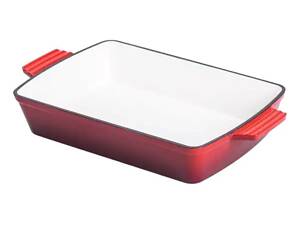 Форма для запікання чавунна 39.5х23.5х6 см форма для випічки 3 л Червона HP-1-9R